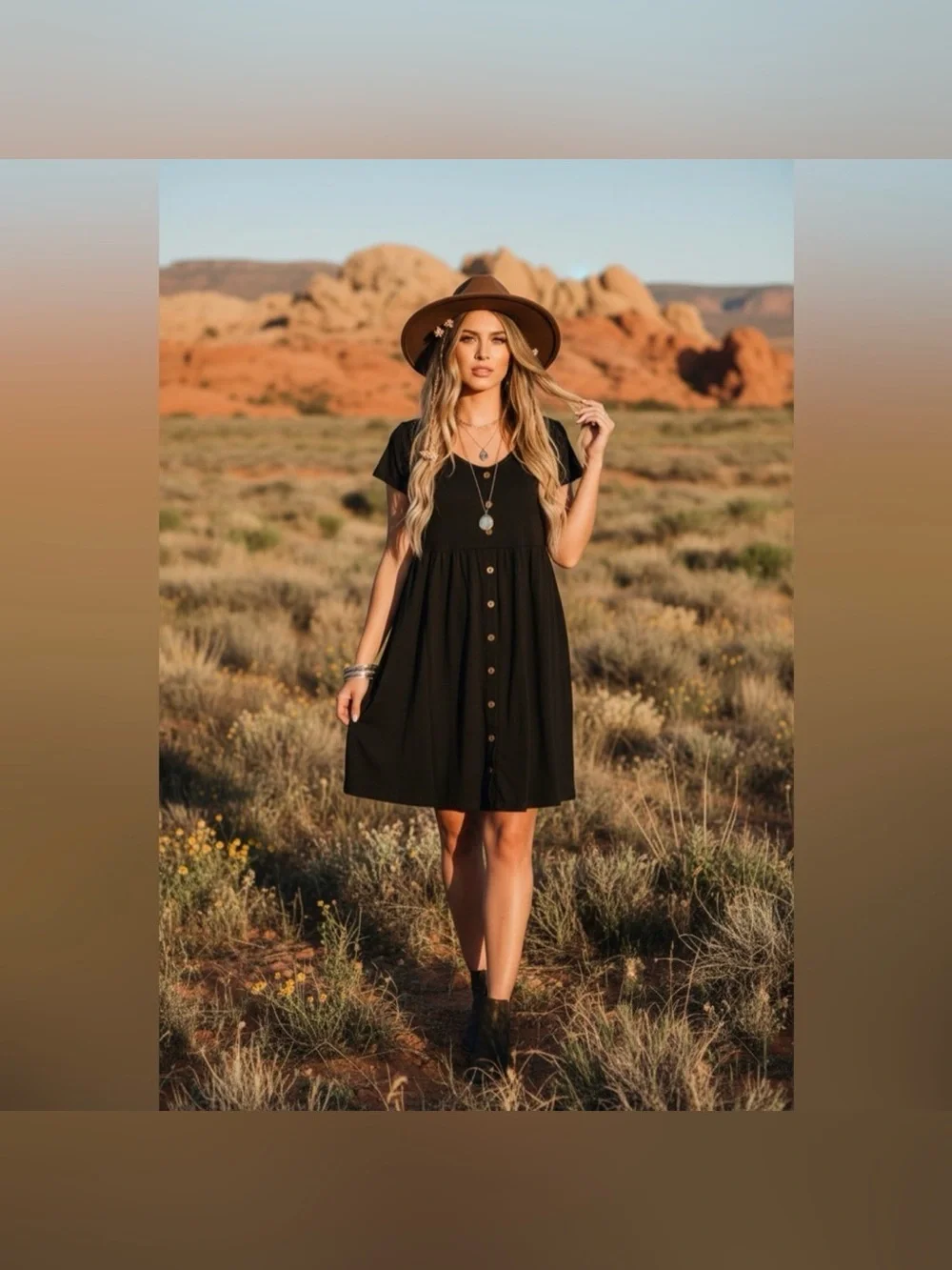 LuLaRoe Heidi - Chocolate Brown Button-Front Mini Dress - Picture 3 of 3